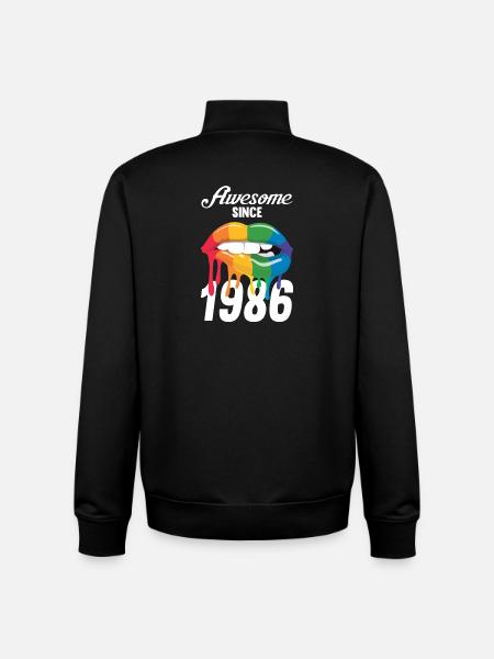 Rainbow Lips 1986 - Sweat zippé unisexe en coton bio Stanley/Stella - noir