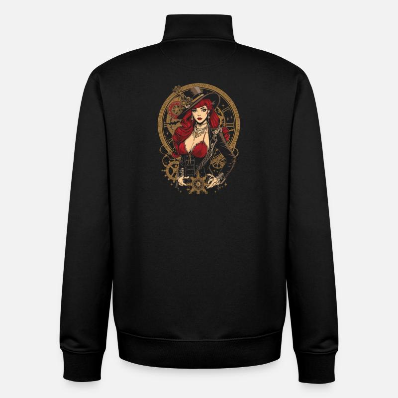 Femmes Steampunk Magnifiques Steampunk - Sweat zippé unisexe en coton bio Stanley/Stella - noir