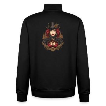 Steam Punk Beautiful Women Steampunk - Unisex Organic Zip Sweatshirt by Stanley/Stella - black - Back - AI Model Male 185 light (185cm)