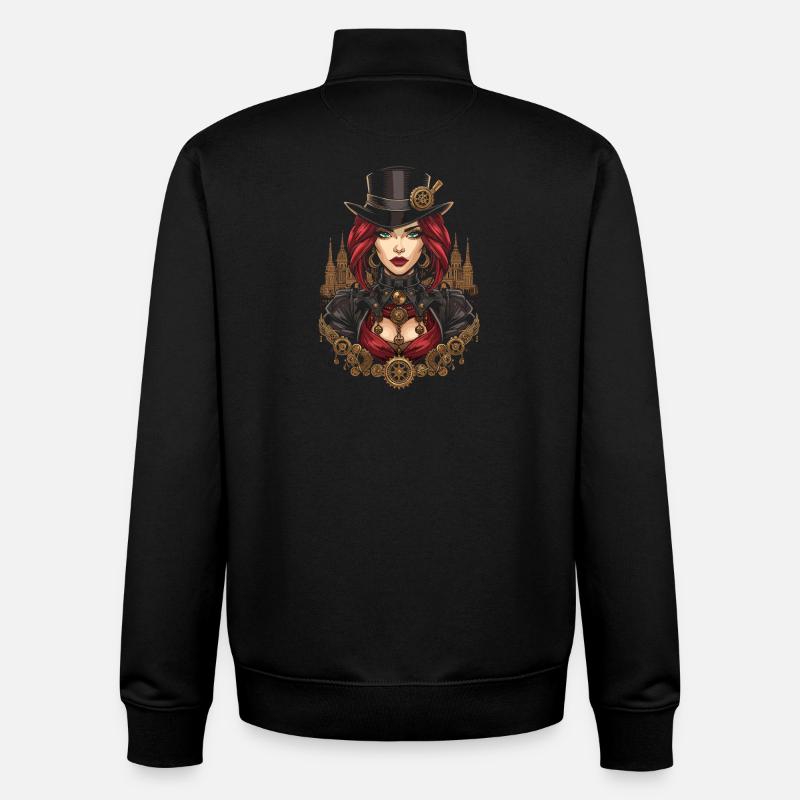 Femmes Steampunk Magnifiques Steampunk - Sweat zippé unisexe en coton bio Stanley/Stella - noir