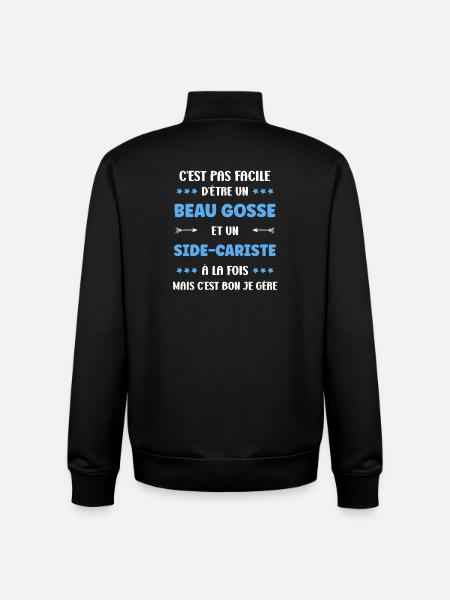 Beau gosse et side-cariste - Sweat zippé unisexe en coton bio Stanley/Stella - noir