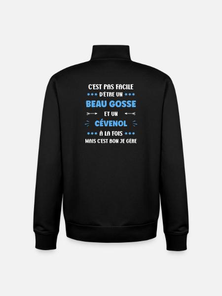Beau gosse cévenol à la fois - Sweat zippé unisexe en coton bio Stanley/Stella - noir