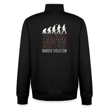 Narren Evolution | Homo Karnevalis | Fastnacht - Unisex Organic Zip Sweatshirt von Stanley/Stella - Schwarz - Hinten - AI Model Male 185 light (185cm)
