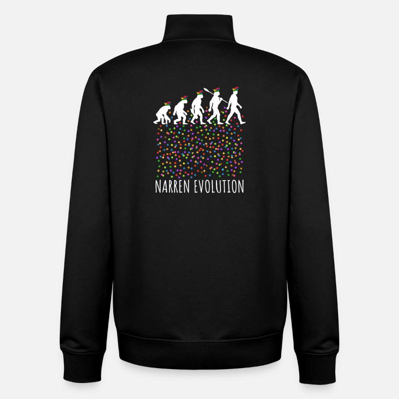 Narren Evolution | Homo Karnevalis | Fastnacht - Unisex Organic Zip Sweatshirt von Stanley/Stella - Schwarz