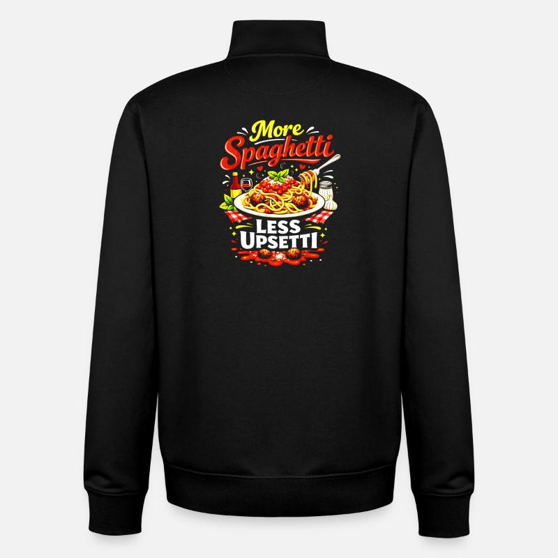 More Spaghetti Less Upsetti - Unisex Organic Zip Sweatshirt von Stanley/Stella - Schwarz