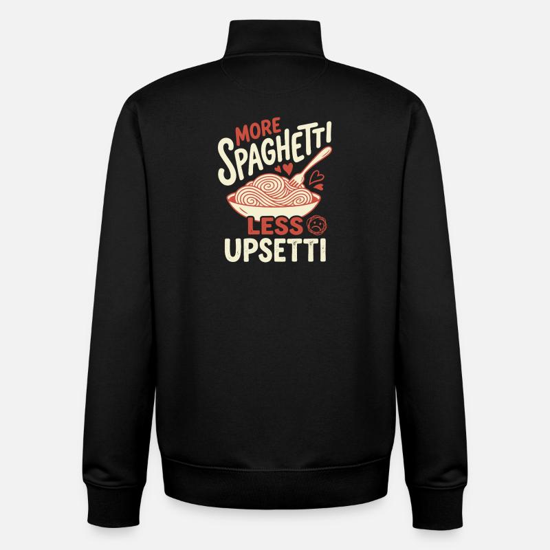 More spaghetti, less upsetti - Unisex Organic Zip Sweatshirt by Stanley/Stella - black