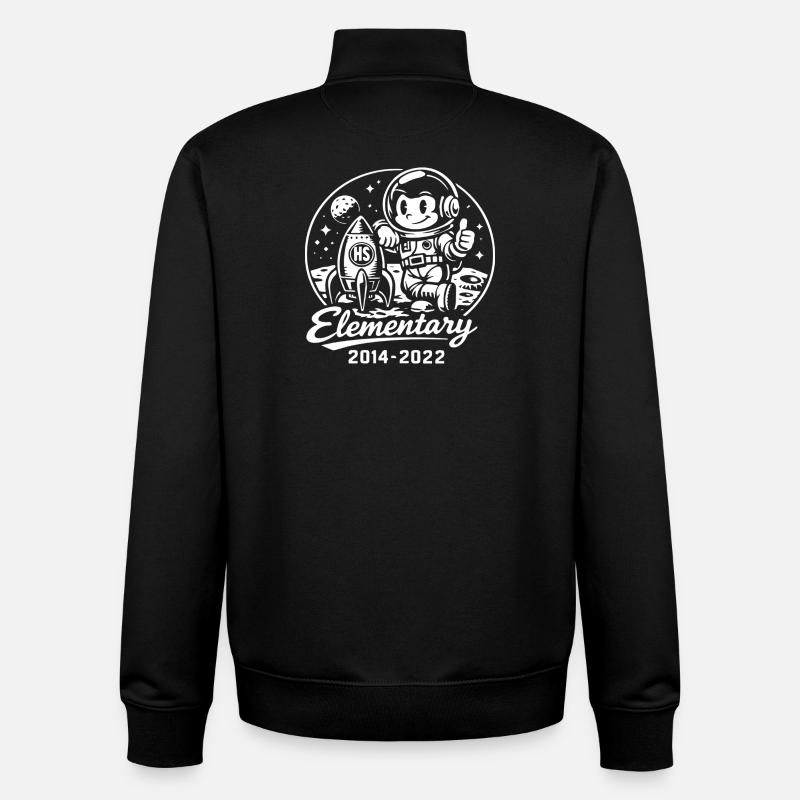Astronaute Élémentaire 2014-2022 - Sweat zippé unisexe en coton bio Stanley/Stella - noir