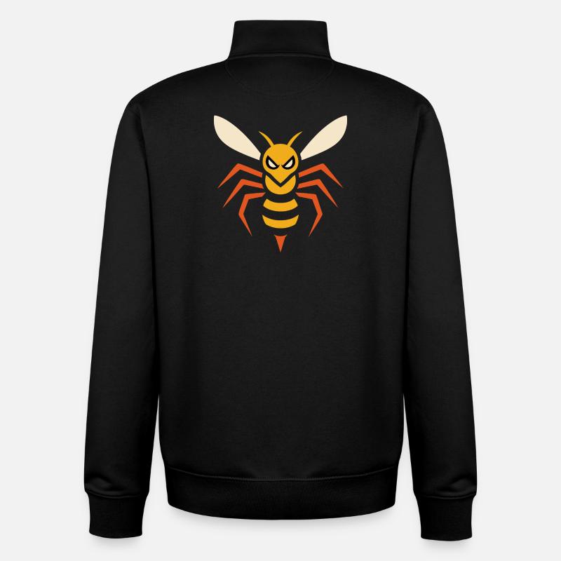 Frelon en colère – graphique angulaire d’insectes - Sweat zippé unisexe en coton bio Stanley/Stella - noir