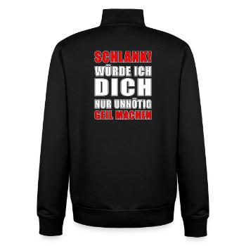 lustiger spruch - Unisex Organic Zip Sweatshirt von Stanley/Stella - Schwarz - Hinten - AI Model Male 185 light (185cm)