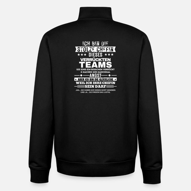 Fier patron de cette équipe folle - Sweat zippé unisexe en coton bio Stanley/Stella - noir