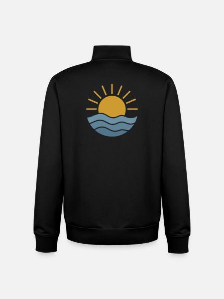 Golden Sunrise Waves - Unisex Organic Zip Sweatshirt by Stanley/Stella - black