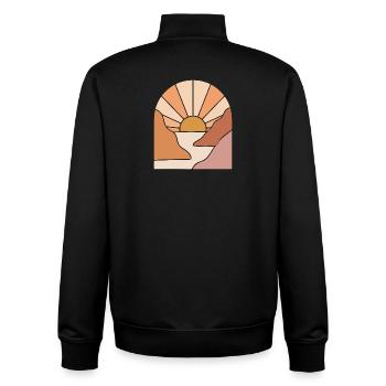 Sentier du canyon éclairé par le soleil - Sweat zippé unisexe en coton bio Stanley/Stella - noir - Dos - AI Model Male 185 light (185cm)