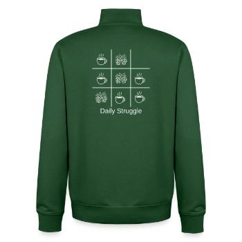 Kaffee-Alltag im Raster - Unisex Organic Zip Sweatshirt von Stanley/Stella - Flaschengrün - Hinten - AI Model Male 185 dark (185cm)