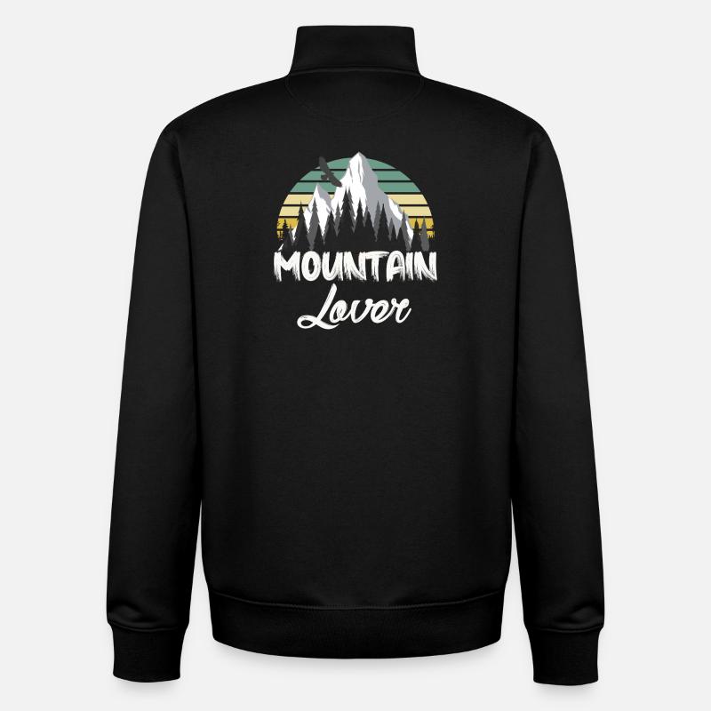 Mountain Retro Berglandschaft - Unisex Organic Zip Sweatshirt von Stanley/Stella - Schwarz
