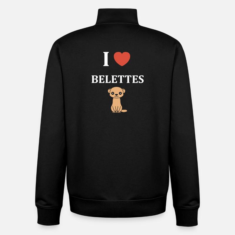 J’adore Belette - Sweat zippé unisexe en coton bio Stanley/Stella - noir