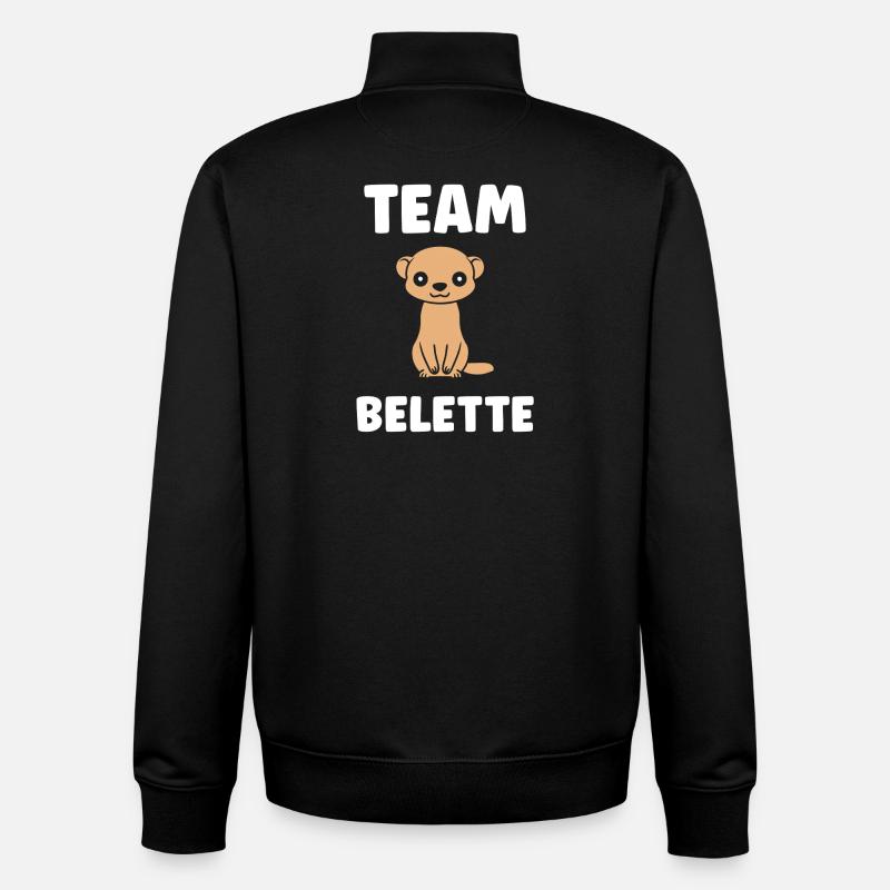 Team Belette - Sweat zippé unisexe en coton bio Stanley/Stella - noir