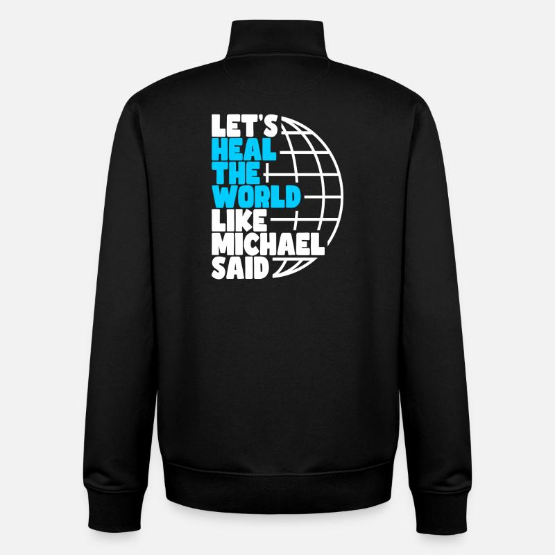 Heal The World - Unisex Organic Zip Sweatshirt by Stanley/Stella - black