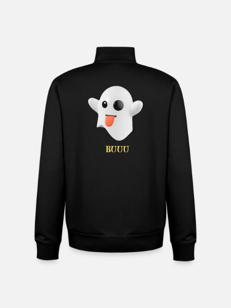 Fluffy Ghost with Tongue - Unisex Organic Zip Sweatshirt by Stanley/Stella - black