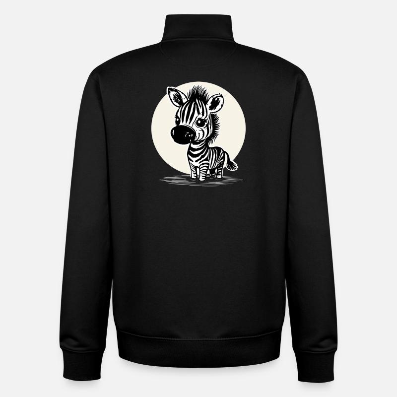 Süßes Zebra – Niedliches Tiermotiv - Unisex Organic Zip Sweatshirt von Stanley/Stella - Schwarz