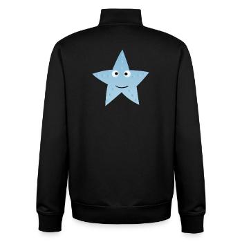 Étoile bleue de Kawaii avec visage - Sweat zippé unisexe en coton bio Stanley/Stella - noir - Dos - AI Model Male 185 light (185cm)