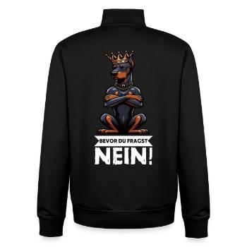 Before You Ask Doberman Doberman Owner - Unisex Organic Zip Sweatshirt by Stanley/Stella - black - Back - AI Model Male 185 light (185cm)