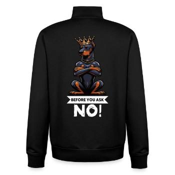 Before You Ask Dobermann Dobermannbesitzer - Unisex Organic Zip Sweatshirt by Stanley/Stella - black - Back - AI Model Male 185 light (185cm)