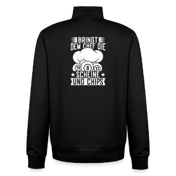 Bingo Player Bringt Dem Chef Die Scheine & Chips - Unisex Organic Zip Sweatshirt von Stanley/Stella - Schwarz - Hinten - AI Model Male 185 light (185cm)