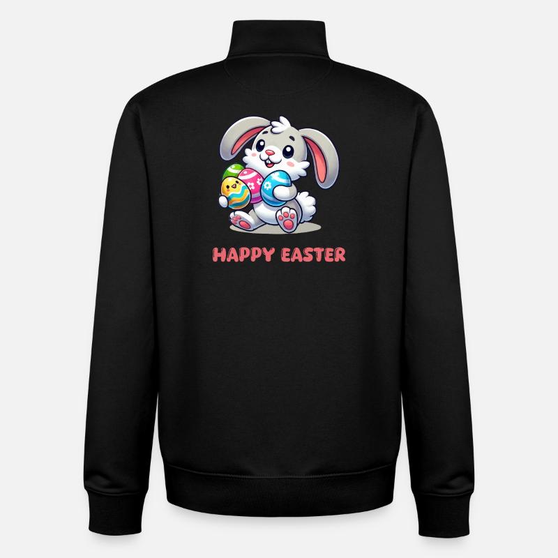 Hase Osterhase Comic  - Unisex Organic Zip Sweatshirt von Stanley/Stella - Schwarz