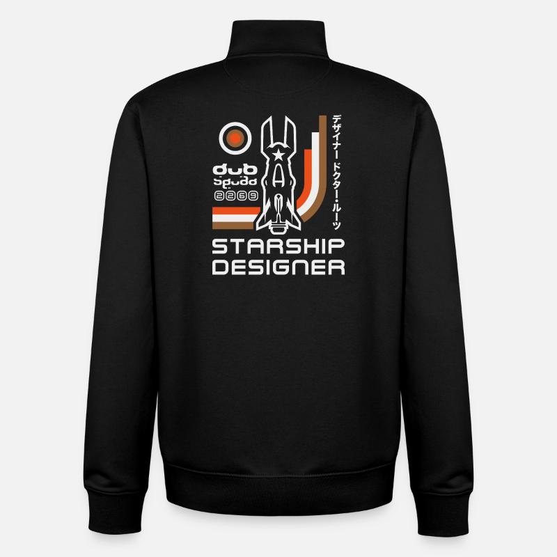 Designer des Retro-Raketenraumschiffs - Unisex Organic Zip Sweatshirt von Stanley/Stella - Schwarz