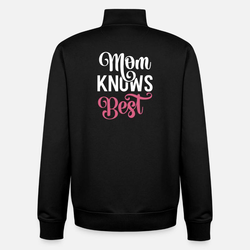 Maman sait mieux que quiconque - Sweat zippé unisexe en coton bio Stanley/Stella - noir