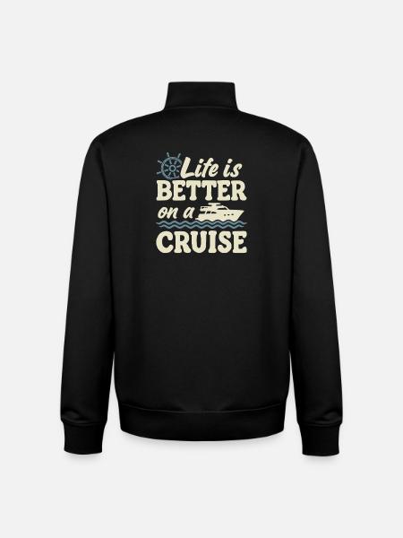 Cruise Ship Summer Vacation Trip - Unisex Organic Zip Sweatshirt by Stanley/Stella - black