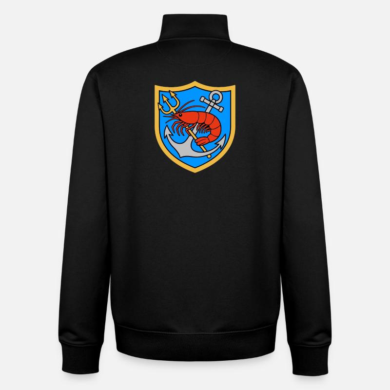 Armoiries du pêcheur de crabe - Sweat zippé unisexe en coton bio Stanley/Stella - noir