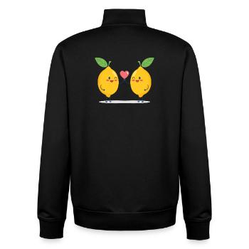 Amour câlin au citron vert - Sweat zippé unisexe en coton bio Stanley/Stella - noir - Dos - AI Model Male 185 light (185cm)