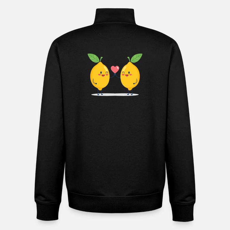 Amour câlin au citron vert - Sweat zippé unisexe en coton bio Stanley/Stella - noir