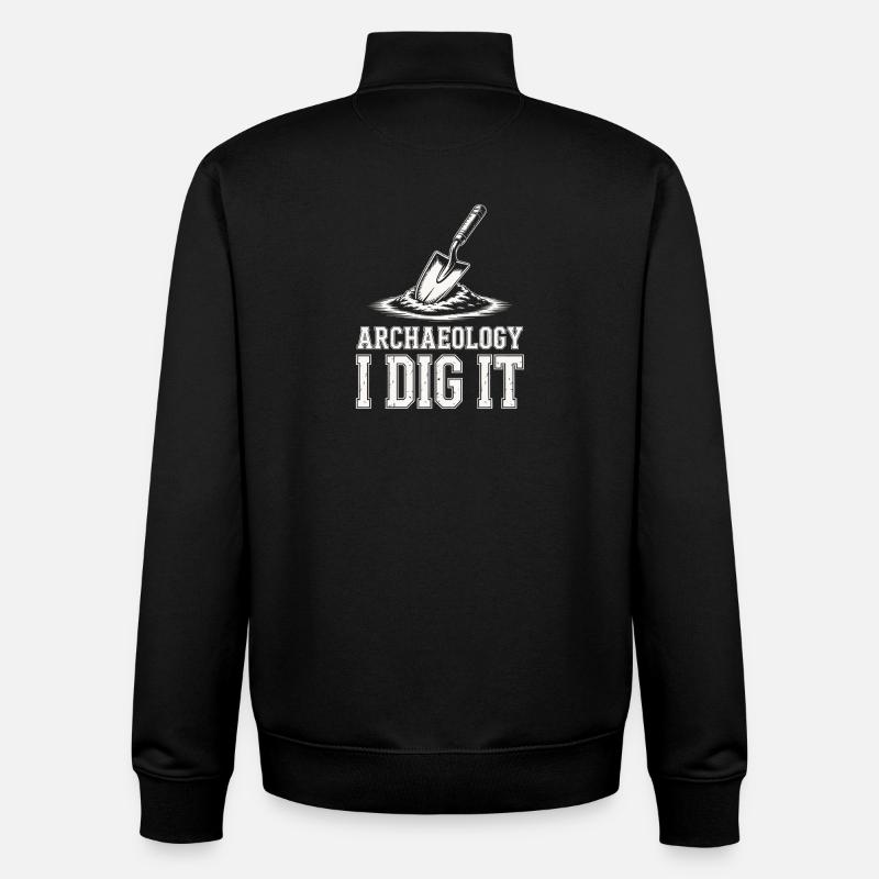 Archaeology I Dig It Tee - Unisex Organic Zip Sweatshirt by Stanley/Stella - black