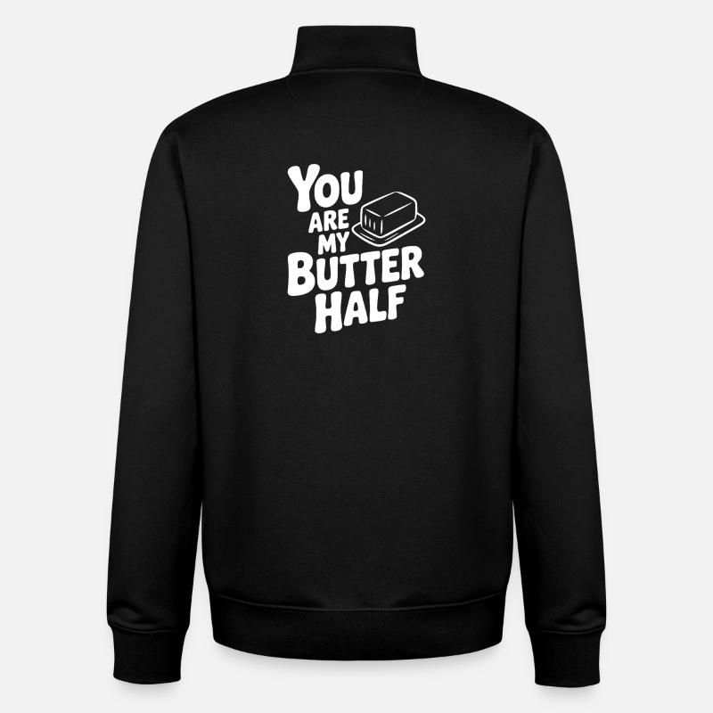 You Are My Better Half - Unisex Organic Zip Sweatshirt by Stanley/Stella - black