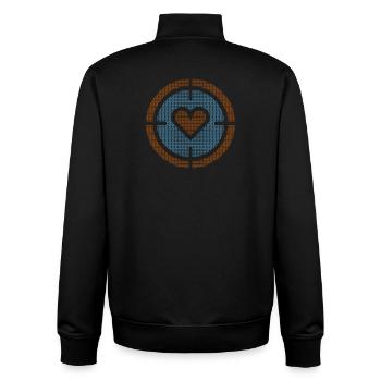 Heart in Target Emblem, honeycomb pattern - Unisex Organic Zip Sweatshirt by Stanley/Stella - black - Back - AI Model Male 185 light (185cm)