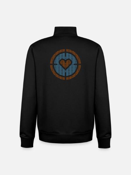 Heart in Target Emblem, honeycomb pattern - Unisex Organic Zip Sweatshirt by Stanley/Stella - black