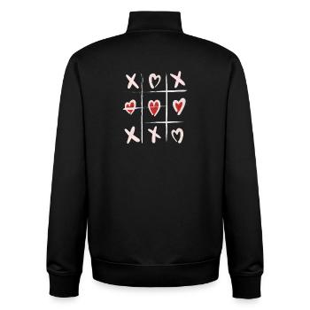 Herz Tic Tac Toe Liebe Illustration - Unisex Organic Zip Sweatshirt von Stanley/Stella - Schwarz - Hinten - AI Model Male 185 light (185cm)