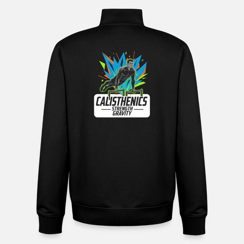 Résistance en calistnique - Sweat zippé unisexe en coton bio Stanley/Stella - noir