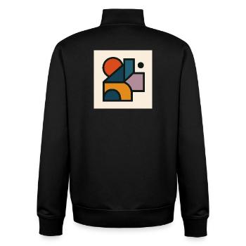 Formes Géométriques Contrastées - Sweat zippé unisexe en coton bio Stanley/Stella - noir - Dos - AI Model Male 185 light (185cm)