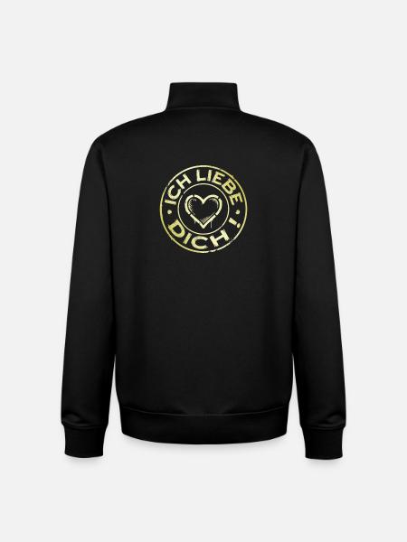 I love you heart - Unisex Organic Zip Sweatshirt by Stanley/Stella - black