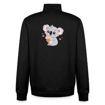 Koala gourmand pastel avec glace - Unisex Organic Zip Sweatshirt by Stanley/Stella - black - Back - AI Model Male 185 light (185cm)