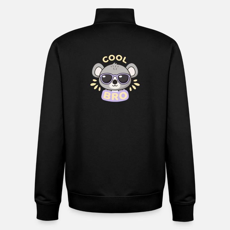 Koala cool lunettes violet - Sweat zippé unisexe en coton bio Stanley/Stella - noir