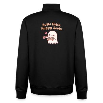 Süßes Geister-Sushi-Rollen Glückliche Seelen Lustig - Unisex Organic Zip Sweatshirt von Stanley/Stella - Schwarz - Hinten - AI Model Male 185 light (185cm)
