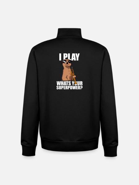 I play trumpet player - Unisex Organic Zip Sweatshirt by Stanley/Stella - black