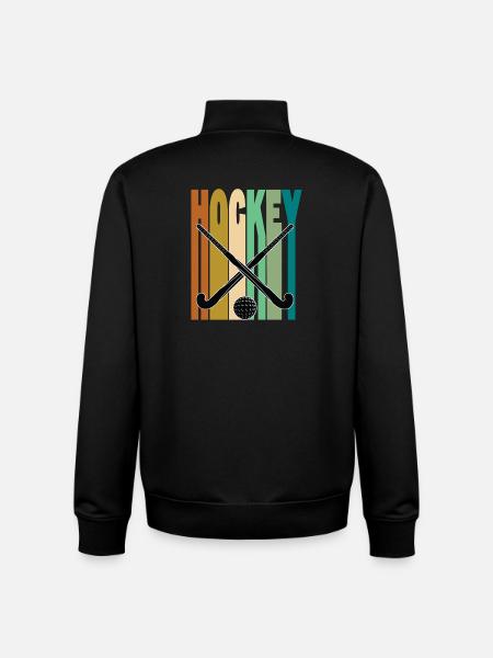 Field Hockey Retro Vintage - Unisex Organic Zip Sweatshirt by Stanley/Stella - black