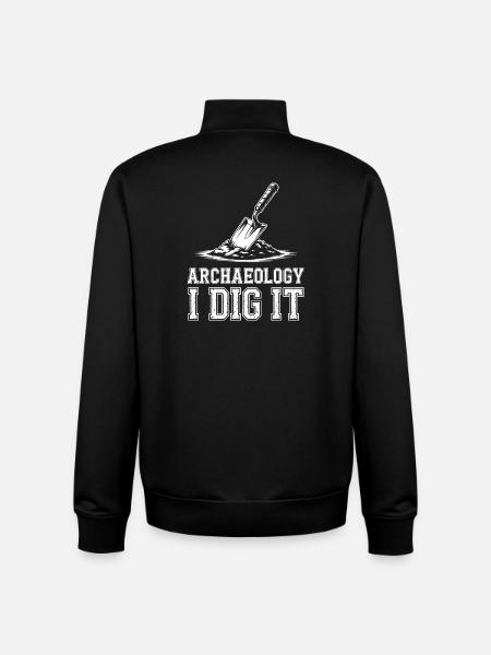 Archaeology I Dig It Tee - Unisex Organic Zip Sweatshirt by Stanley/Stella - black