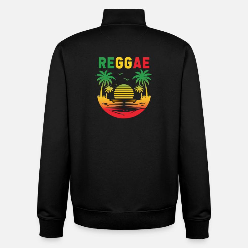 Reggae Sunset Palm Paradise - Unisex Organic Zip Sweatshirt von Stanley/Stella - Schwarz