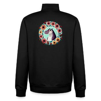 Dino in Floral Circle - Unisex Organic Zip Sweatshirt by Stanley/Stella - black - Back - AI Model Male 185 light (185cm)